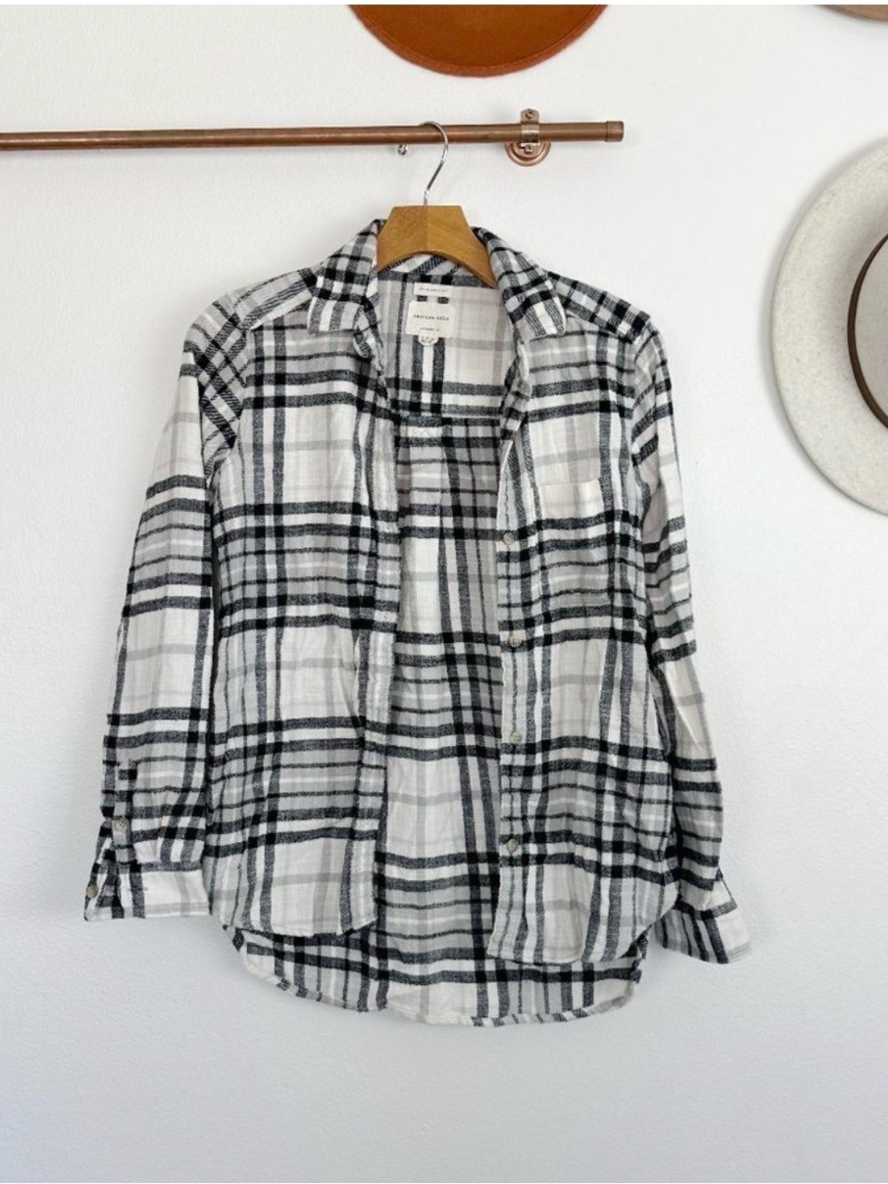 American Eagle Flannel Long Sleeve Flannel Shirt Top XS
